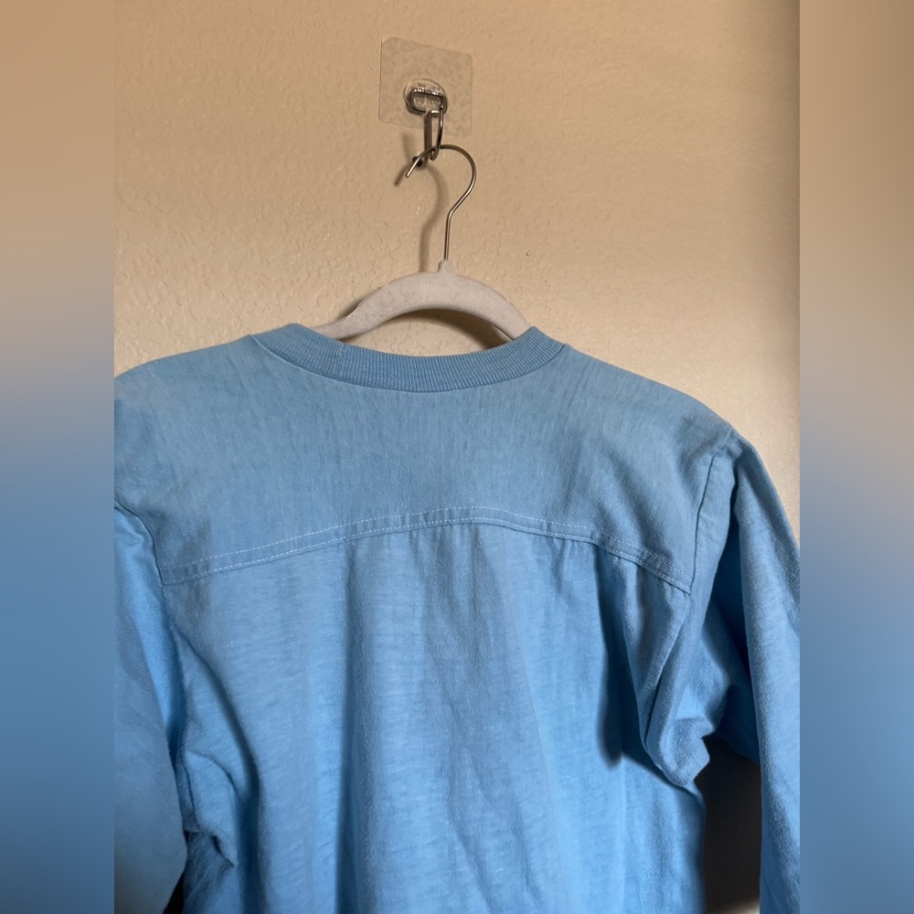 70s UCLA 3/4 Sleeve Cotton Jersey T-Shirt Artex Sz M Single Stitch Blue - Picture 8 of 8